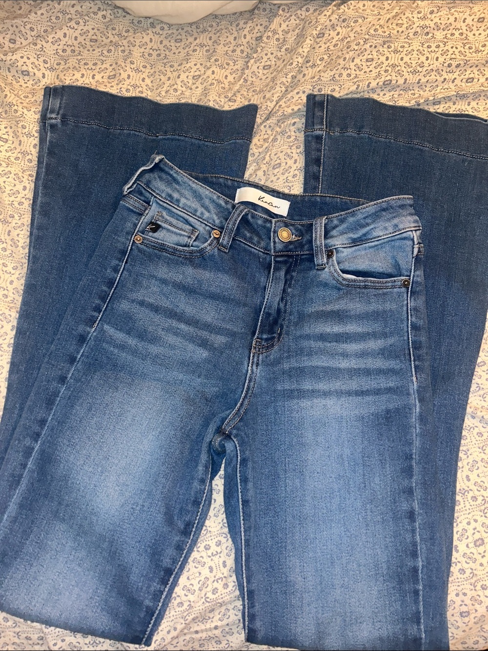 KanCan Blue Flare Wide-Leg Jeans